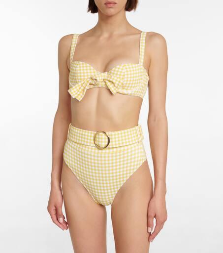 Alexandra Miro Clara checked bikini top