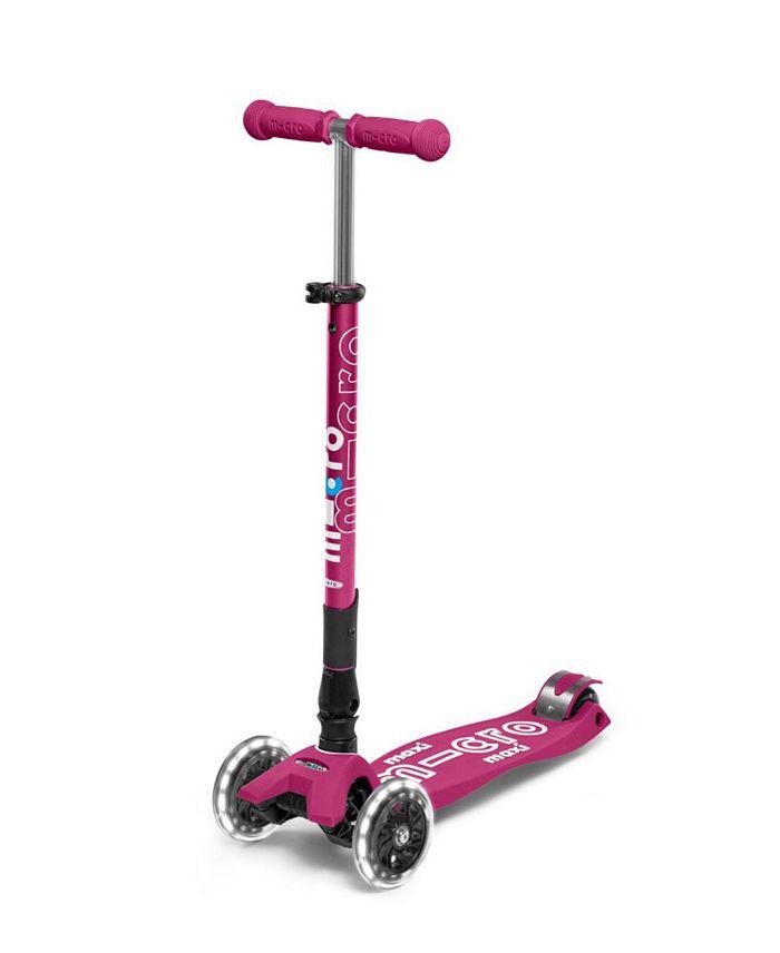 Micro Kickboard Maxi Deluxe Foldable LED Scooter - Ages 5-12