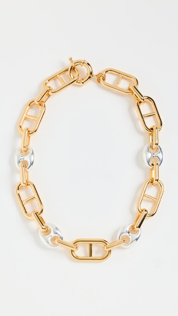 Timeless Pearly Thick Gold Chain Necklace