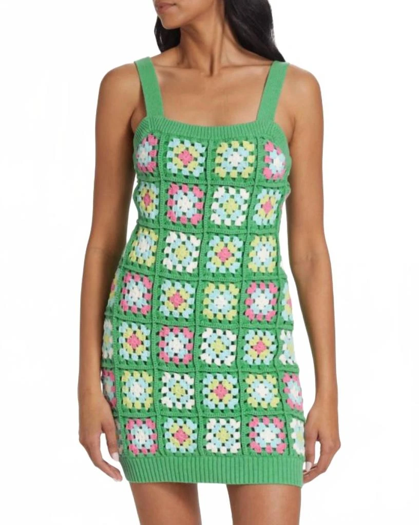 Design History Floral Patchwork Crochet Dress In Green Multi - Dresses &  Skirts - BeyondStyle