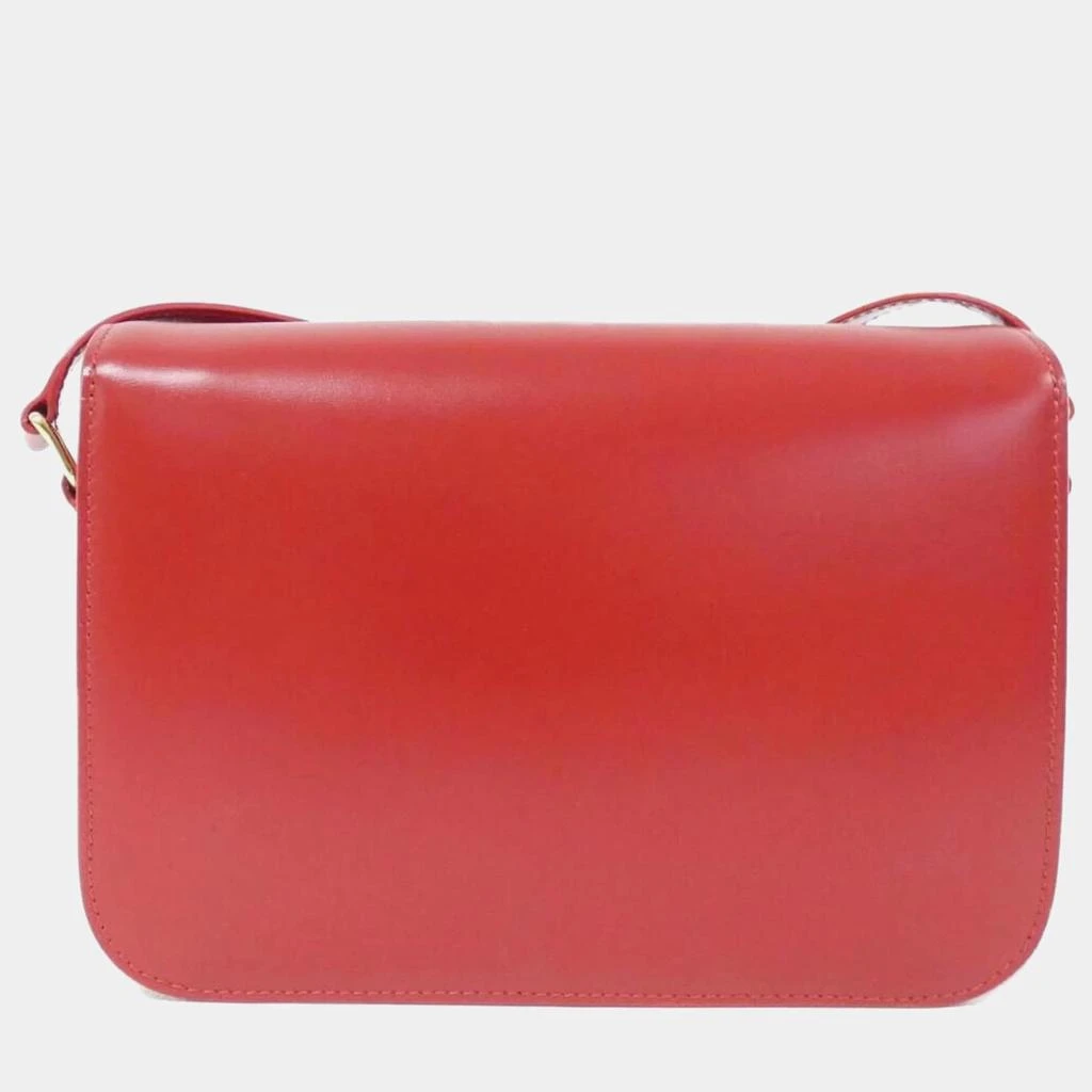Celine Celine Red Leather Classic Triomphe Shoulder Bag 2