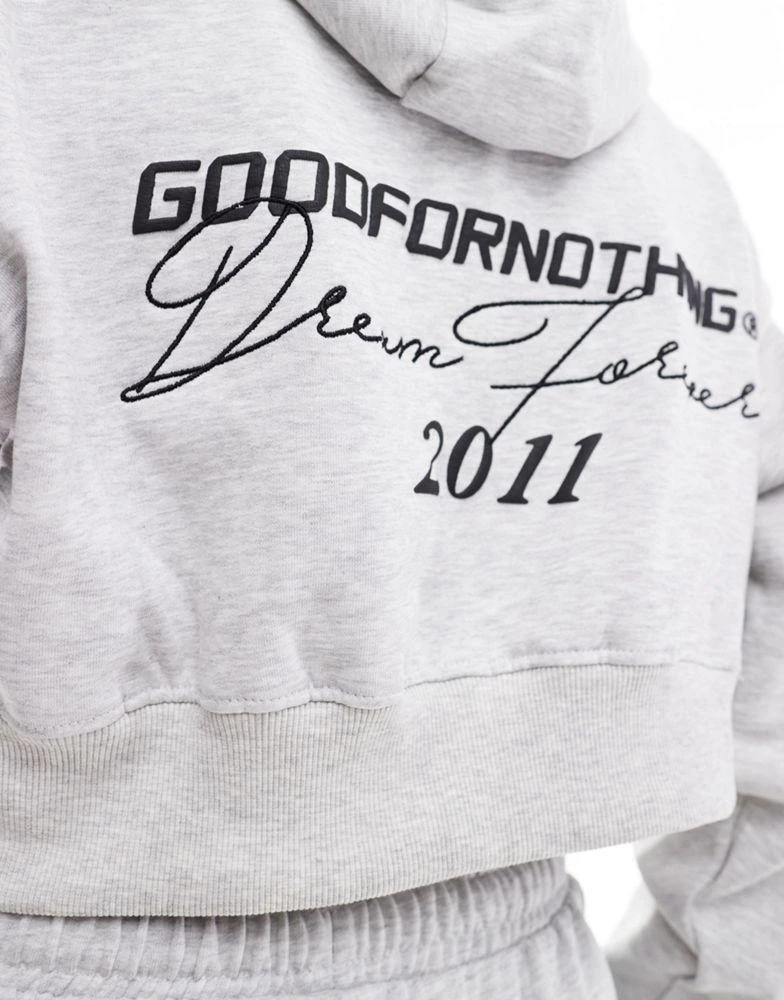 Good For Nothing Good For Nothing co-ord zip through hoodie in grey marl 3