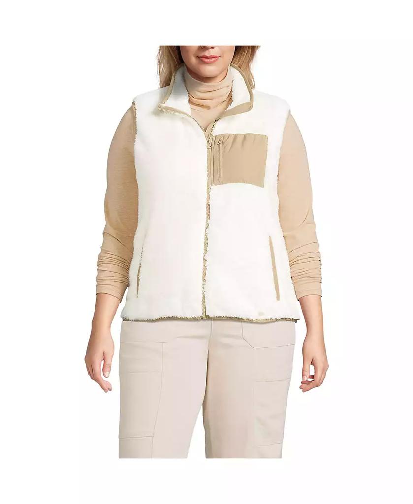 Lands' End Plus Size Cozy High Pile Fleece Vest