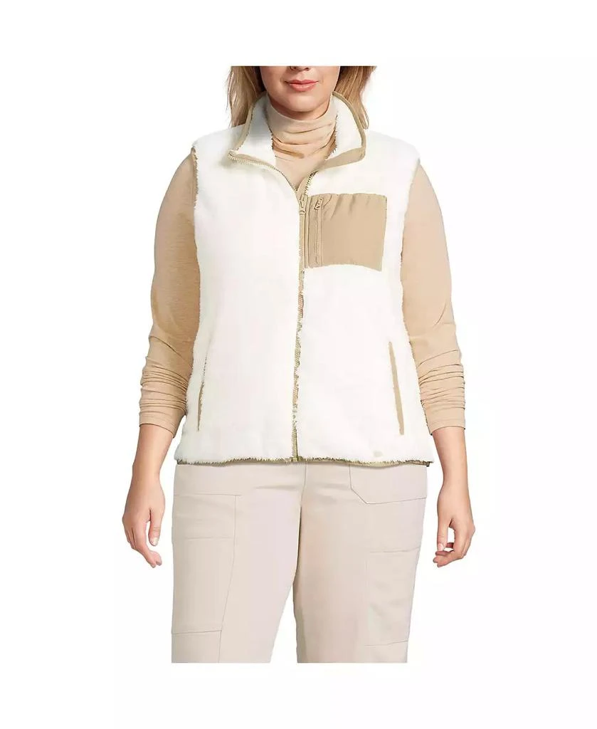 Lands' End Plus Size Cozy High Pile Fleece Vest 1
