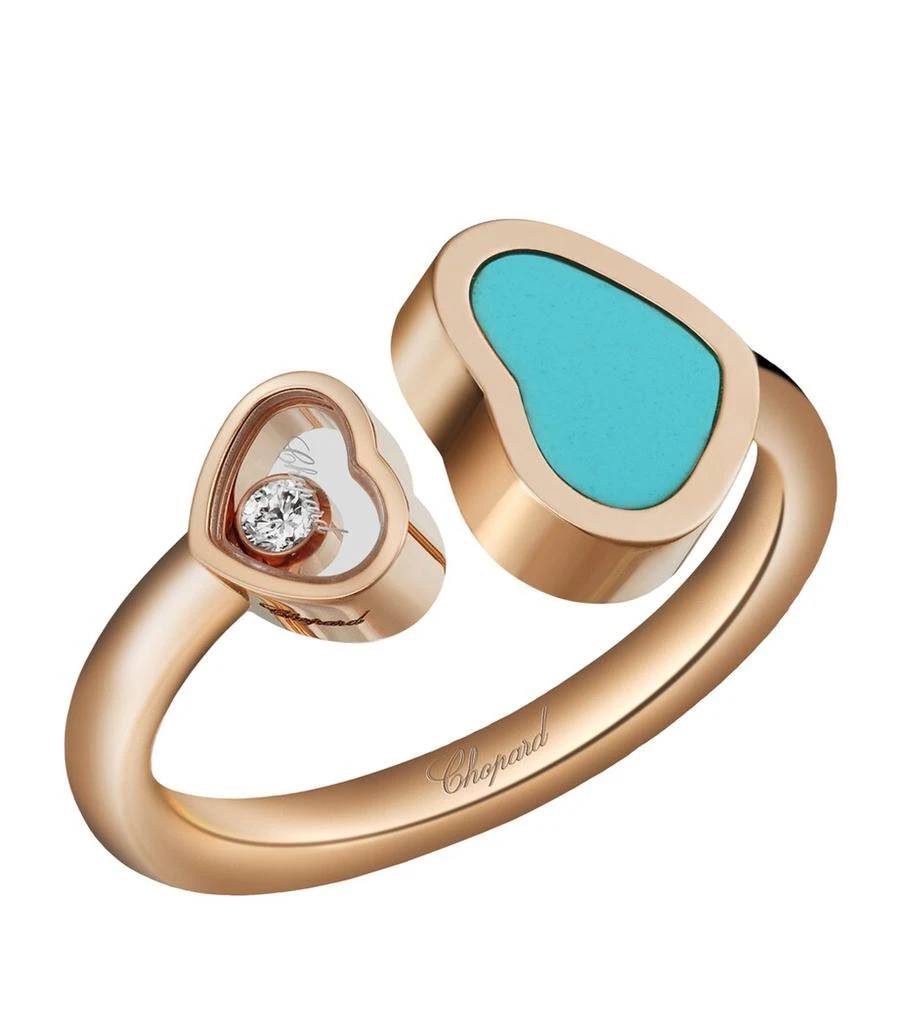 Chopard Rose Gold and Diamond Happy Hearts Ring 1
