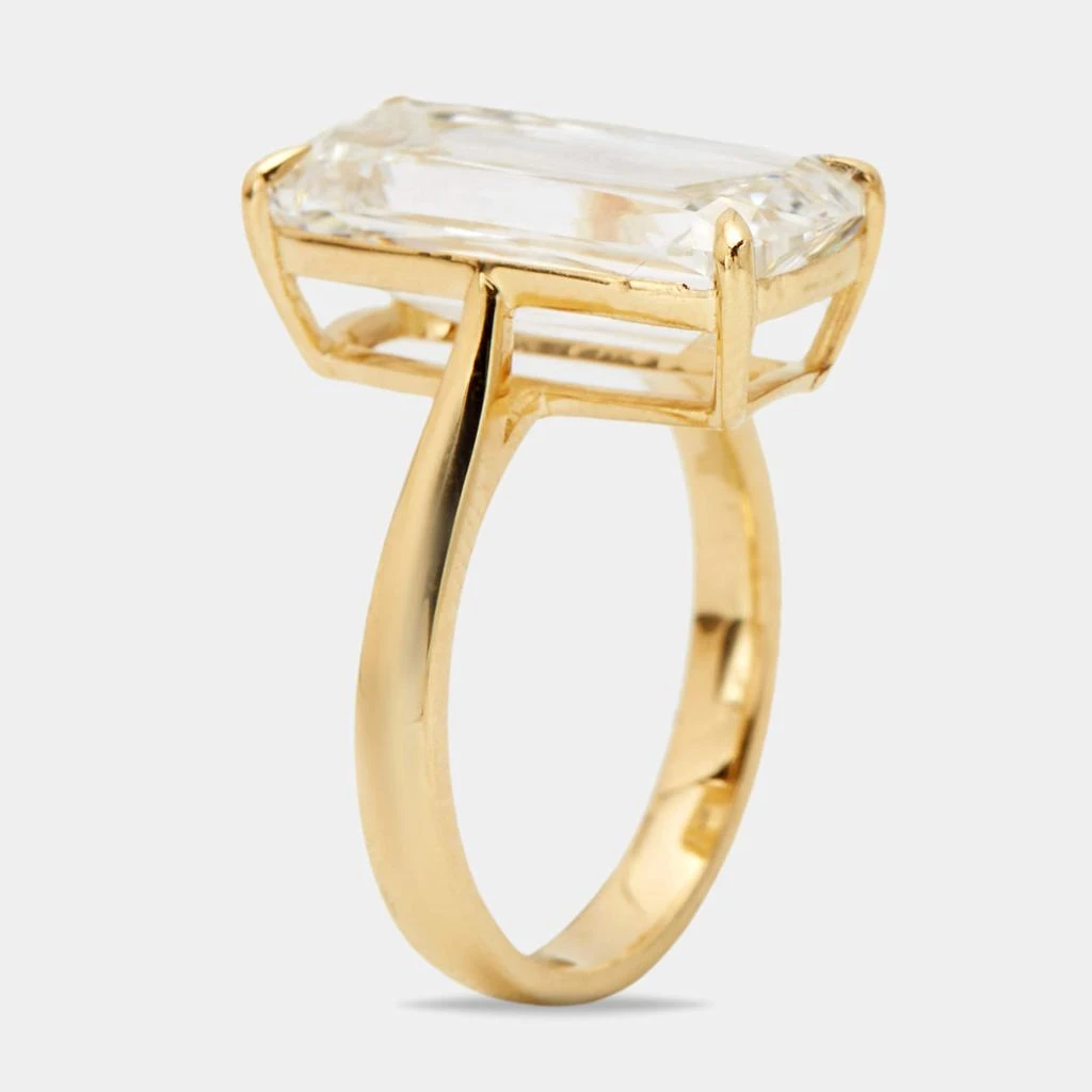 The Diamond Edit 7.20 cts Elongated Cushion 18k Yellow Gold Ring Size 51