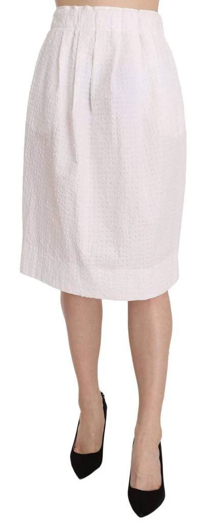L'AUTRE CHOSE L'Autre Chose  Jacquard Plain Weave Stretch Midi Skirt 1