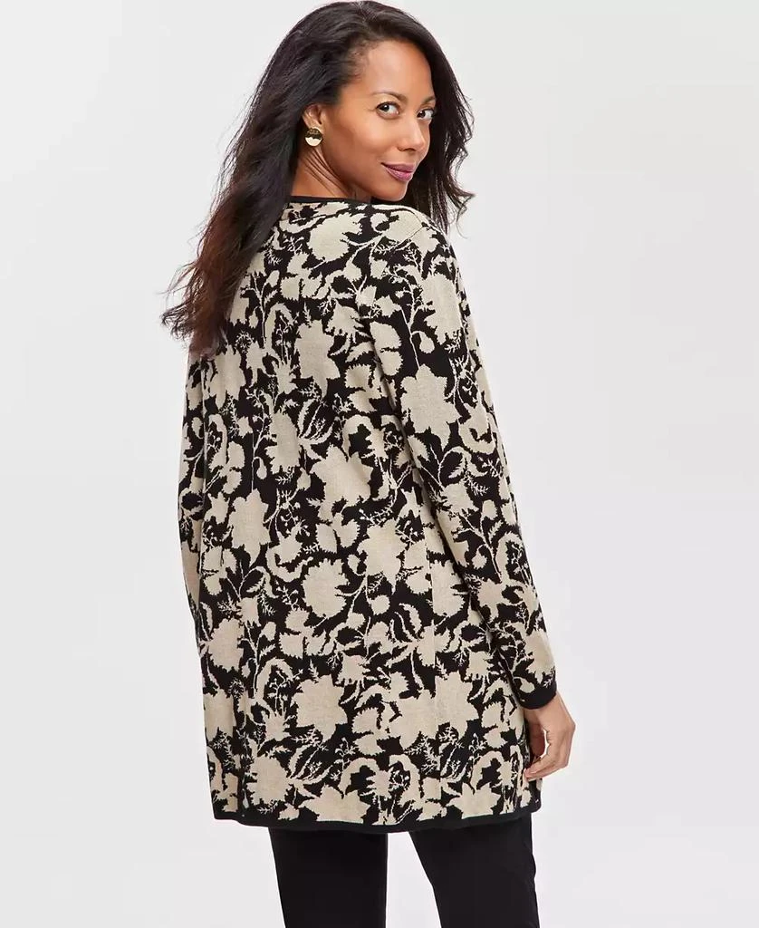 JM Collection Women's Printed Open-Front Cardigan 4
