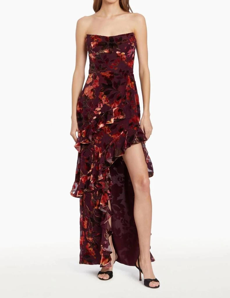 Amanda Uprichard Magnolia Maxi Dress In Sorrel Burnout 1