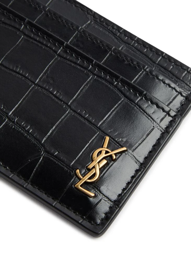 Yves Saint Laurent Logo crocodile-effect leather card holder 3