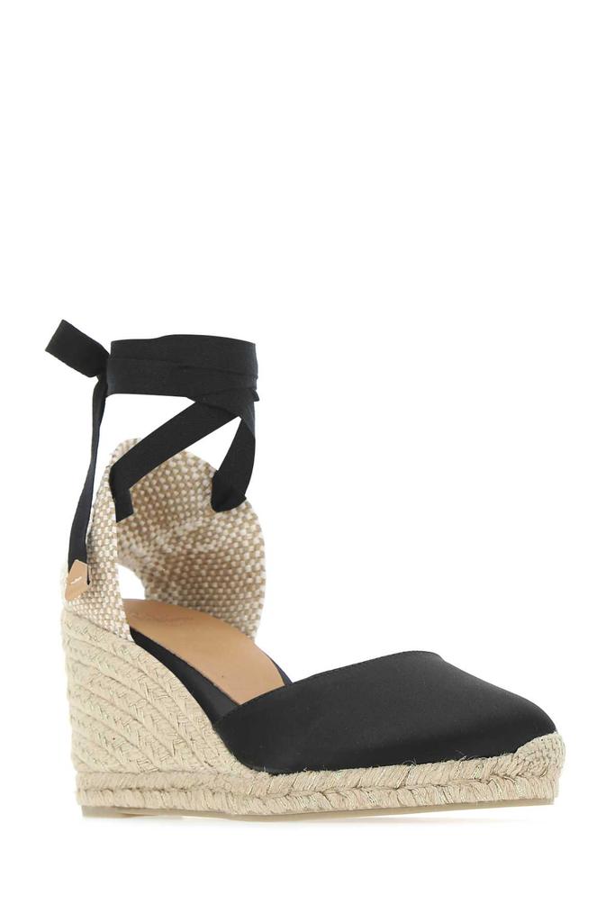 CASTAÑER Black Canvas Carina Wedges