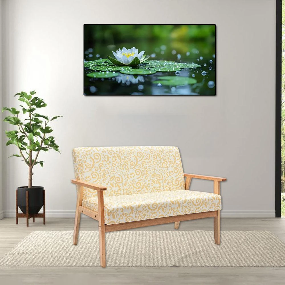 Hivvago Contemporary Upholstered 2-Seater Fabric Loveseat with Armrests