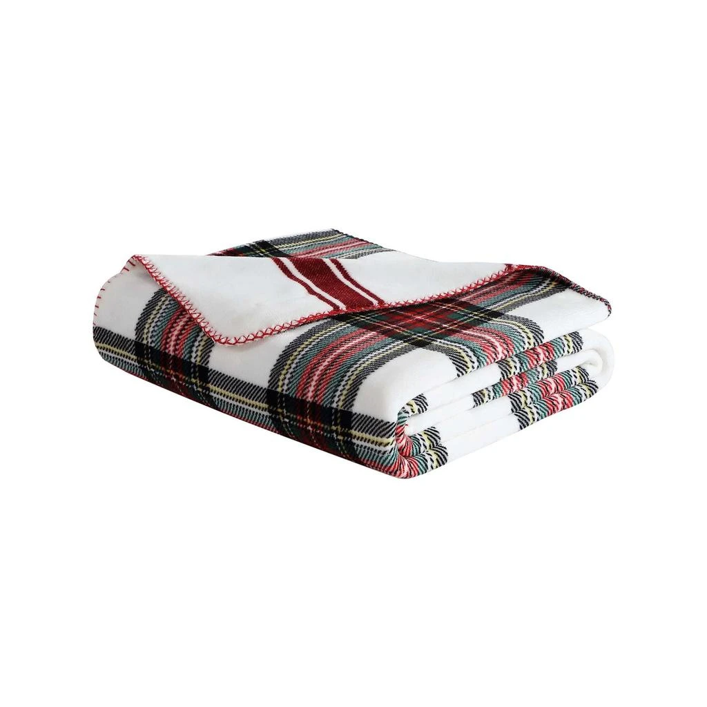 Nautica Hillcrest Plaid Red Throw Blanket