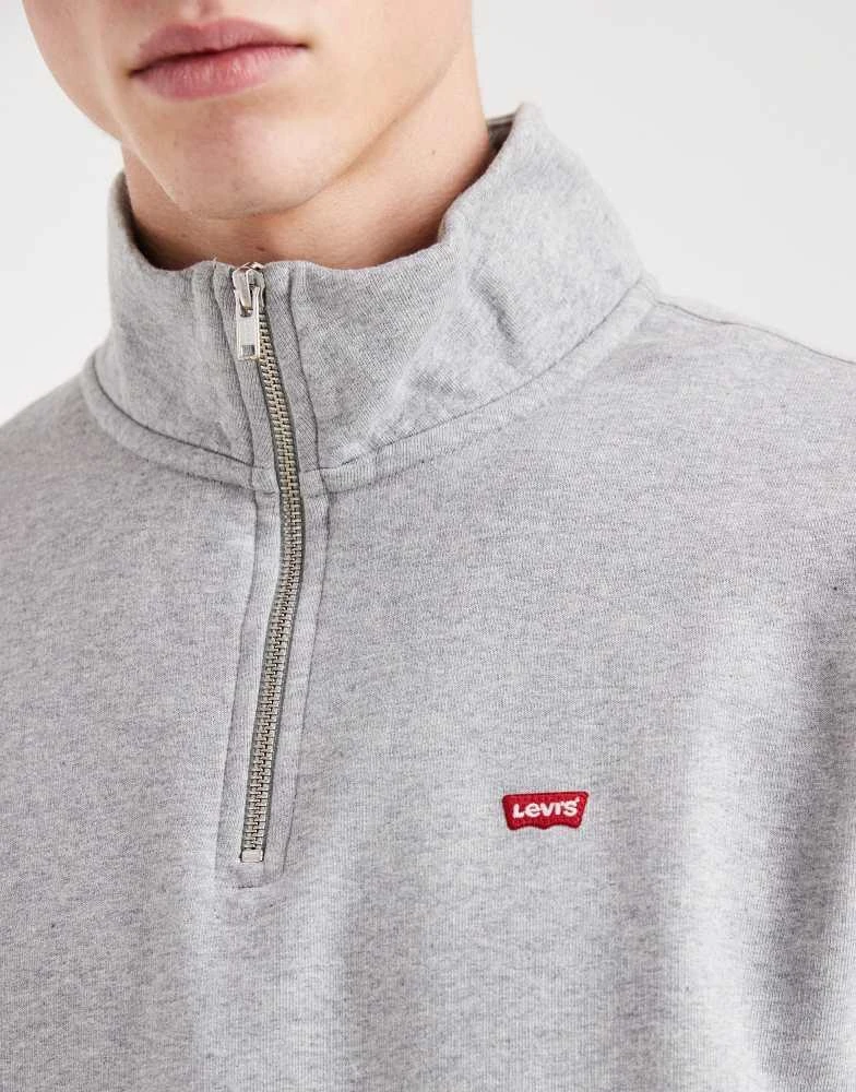 Levi
s Levi
s Original hallmark 1/4 zip sweatshirt in grey 5