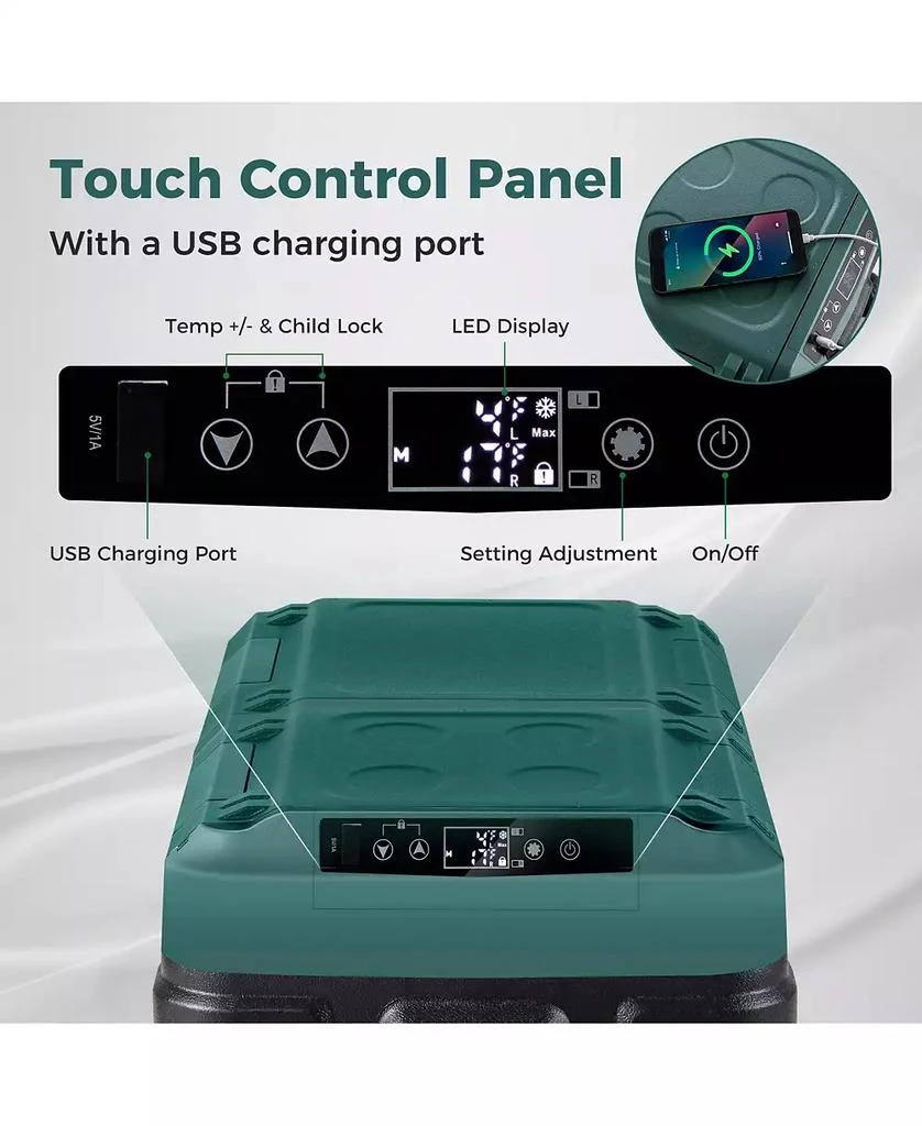 GOUUN Dual Zone 12V Car Refrigerator for Vehicles Camping Travel Truck RV Boat Outdoor 5