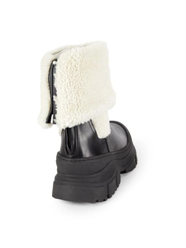 Brunello Cucinelli Leather & Shearling Fold-Over Chelsea Boots 3