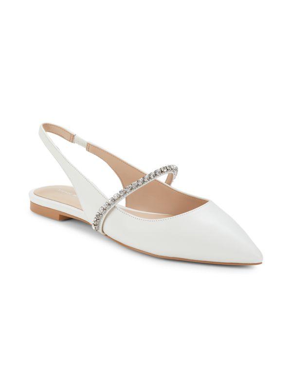 Stuart Weitzman Crystalline Leather Flats