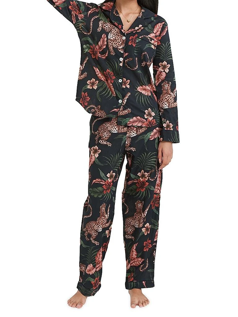 Desmond & Dempsey Cotton Jungle 2-Piece Pajama Set 5