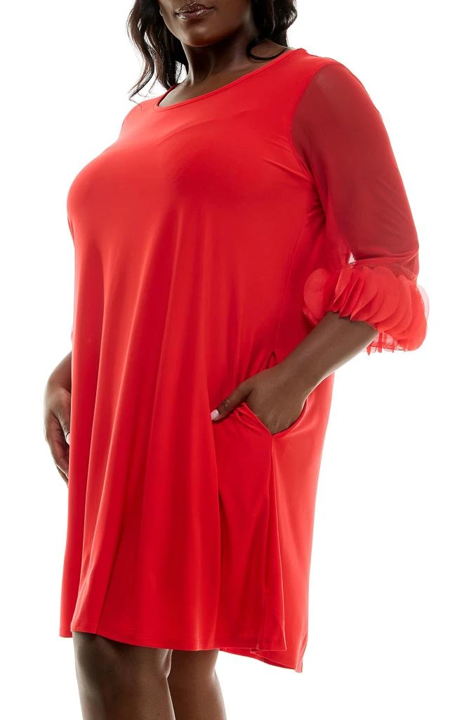 Nina Leonard Ruffle Long Sleeve Chiffon Dress 4