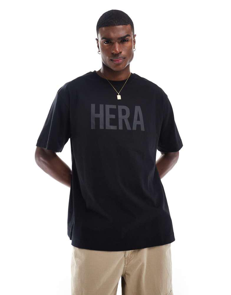 HERA Hera Mens label oversized t-shirt in black