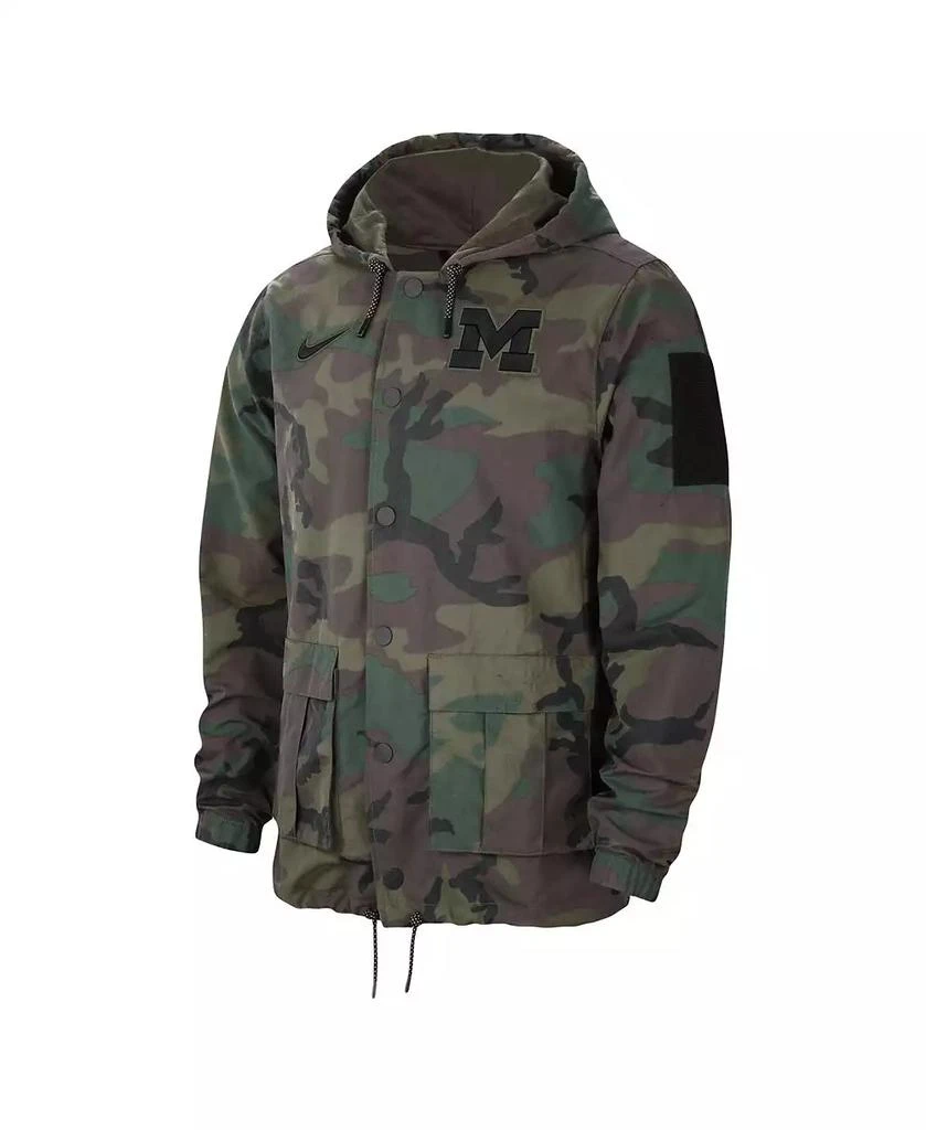 NIKE Men's Camo Michigan Wolverines Military-Inspired Pack Lightweight Hoodie Performance Full-Snap Jacket 2