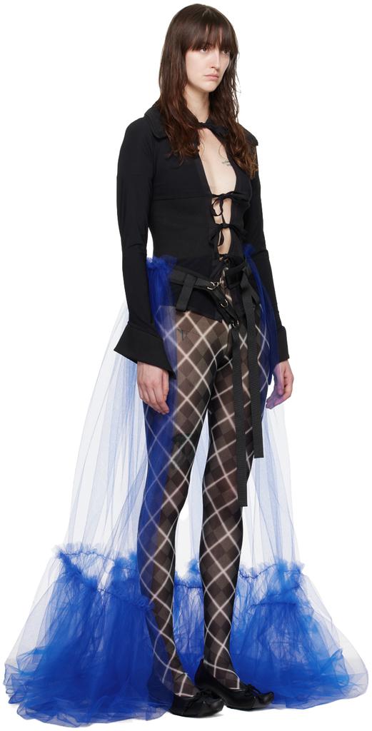 PAULA CANOVAS DEL VAS Blue Tutu Maxi Skirt