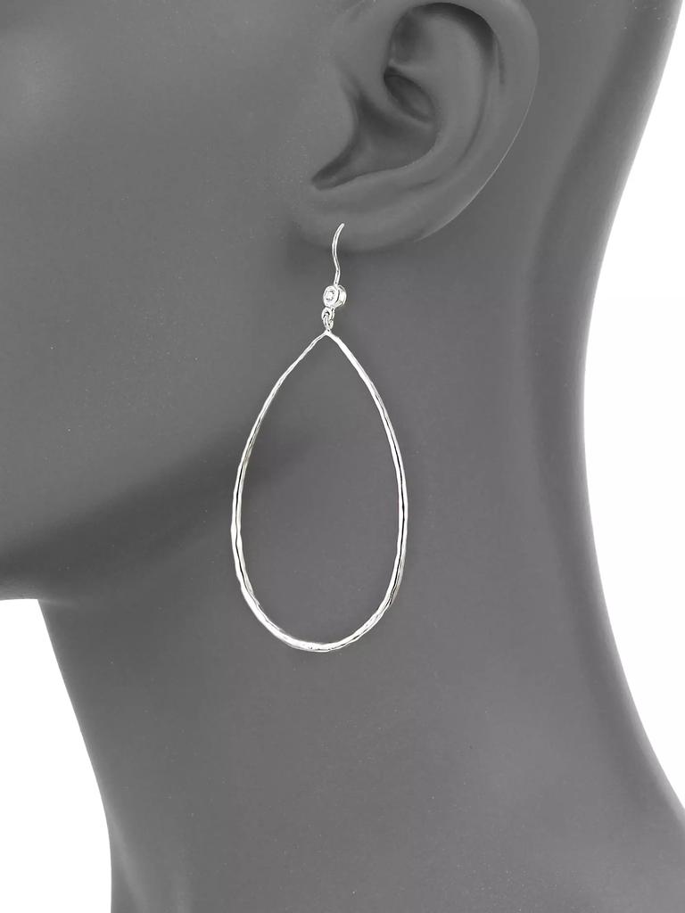 Ippolita Classico Sterling Silver & Diamond Hammered Open Teardrop Earrings