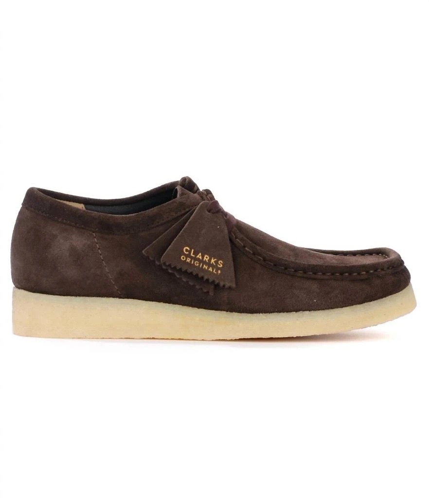 Clarks Men's Wallabee Shoe - Medium Width In Dark Brown Suede 1