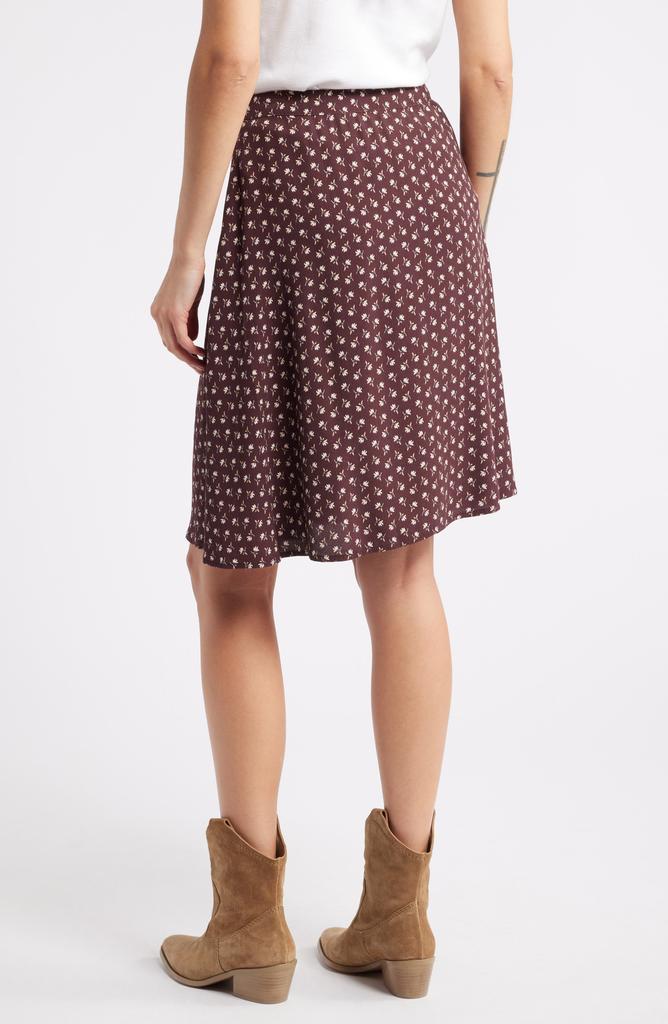 Treasure & Bond Floral Button Wrap Skirt