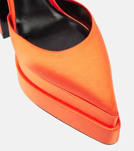 Versace Aevitas Pointy satin platform pumps 6