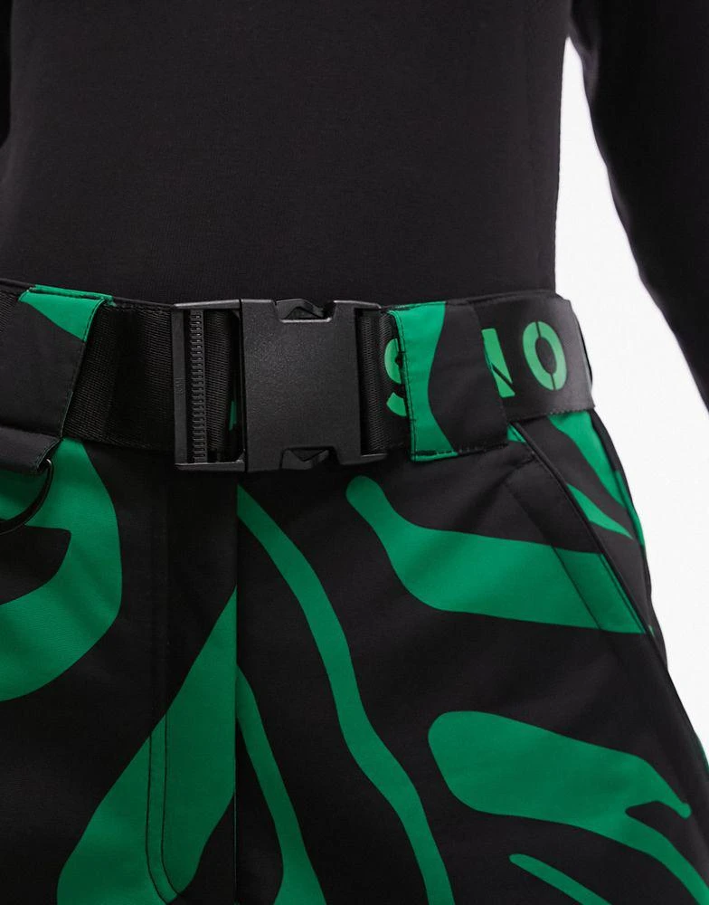 Topshop Topshop Sno straight leg ski trouser in green zebra print 3