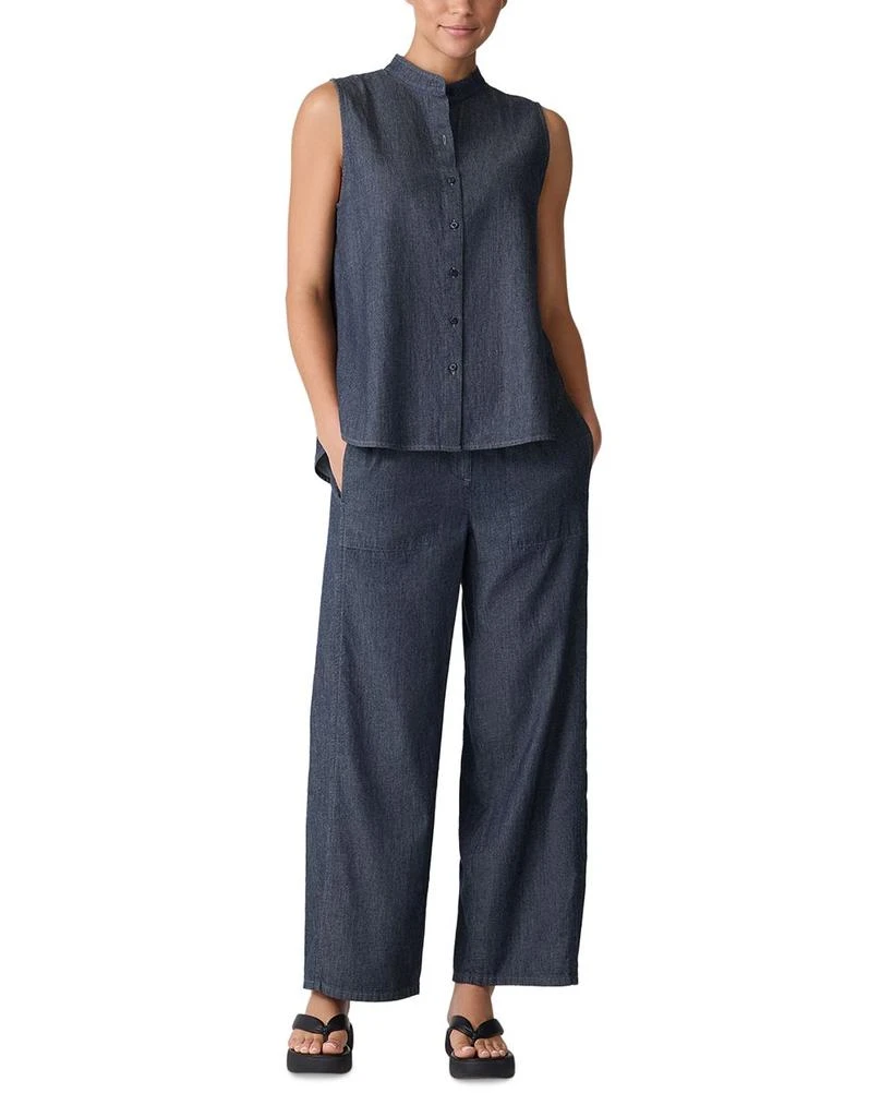 Eileen Fisher Mandarin Collar Sleeveless Shirt 2