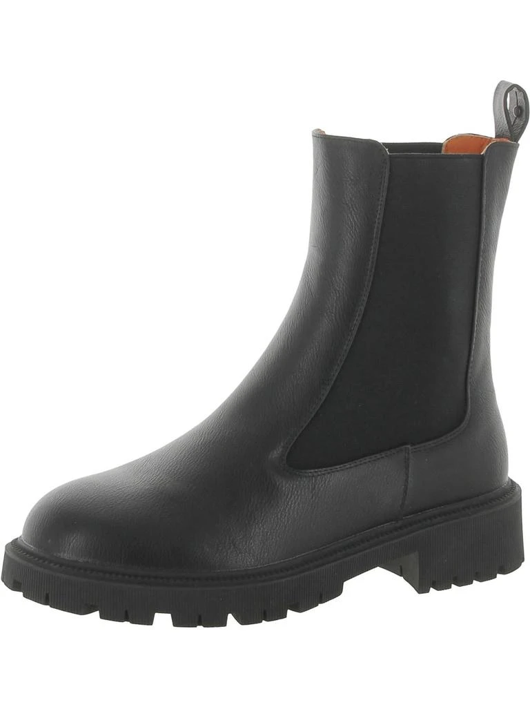 French Connection Womens Faux Leather Ankle Chelsea Boots 1