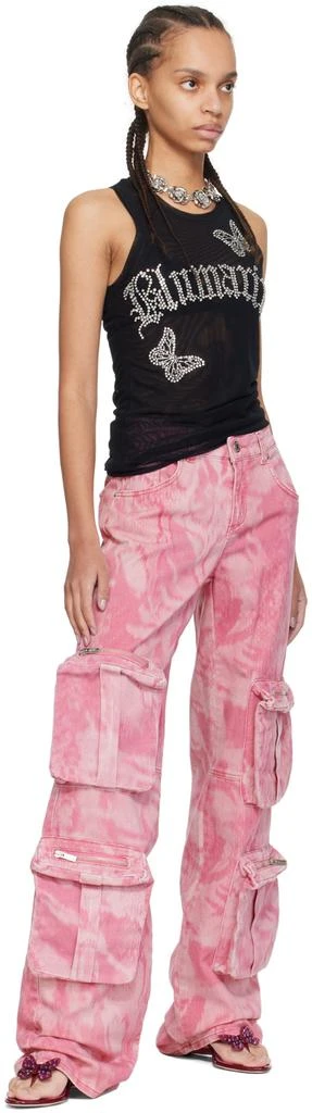 Blumarine Pink Camouflage Denim Cargo Pants 4