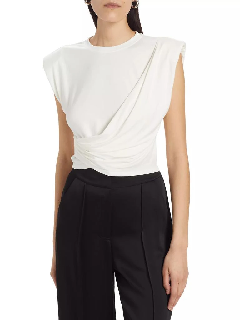 SIMKHAI Estelle Wrap Crop T-Shirt 3