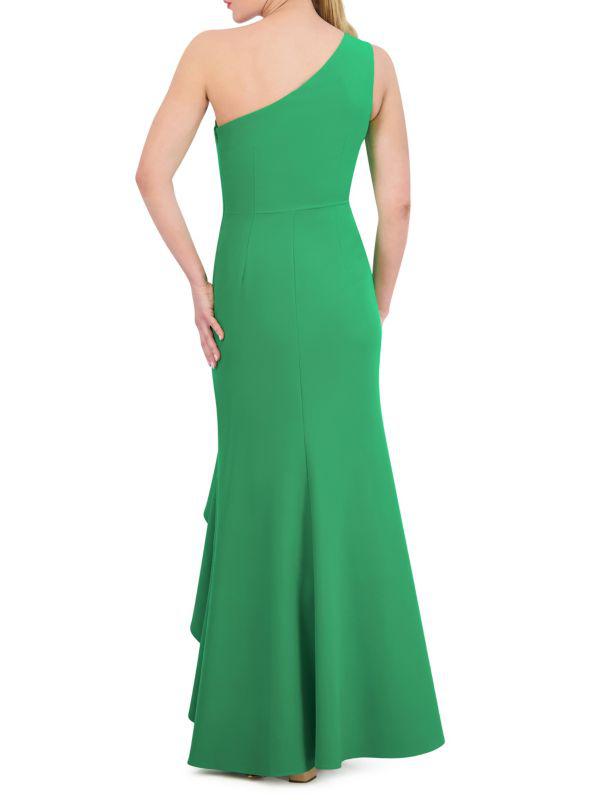 Vince Camuto Off-Shoulder Shoulder Twist-Waist Ruffled Gown