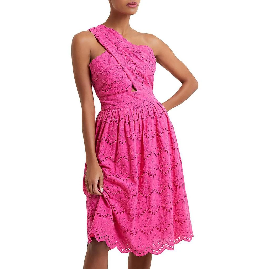 French Connection Appelona Womens One Shoulder Cutout Midi Dress 3