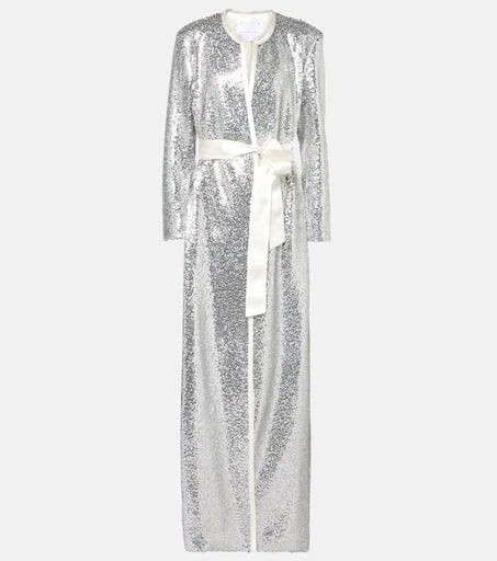 Markarian Allegra sequined wrap coat 1