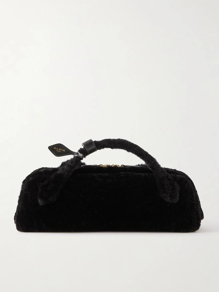 Alaïa Le Teckel Leather-trimmed Shearling Clutch