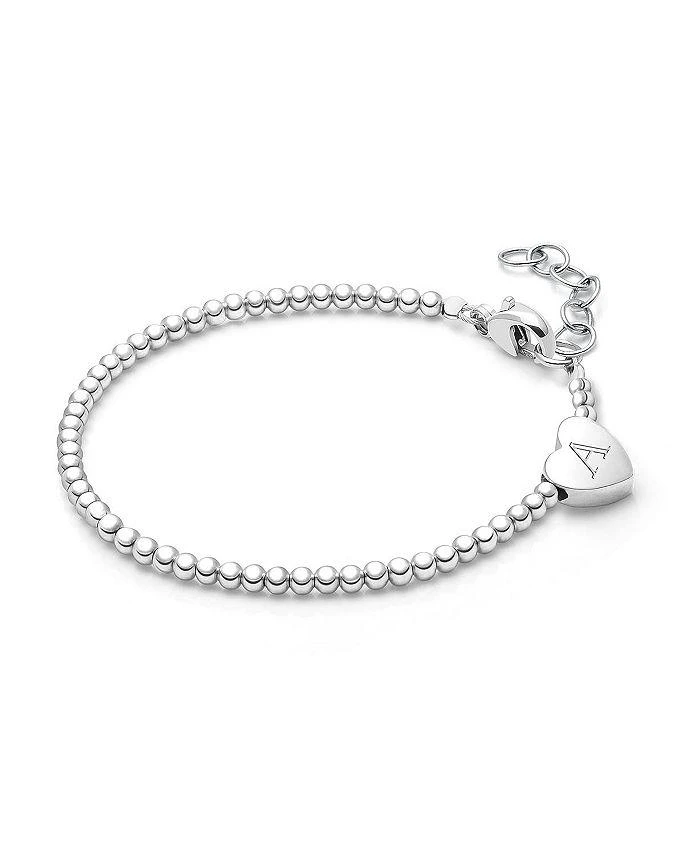 Tiny Blessings Girls' Sterling Silver Dainty Heart & Engraved Initial 5.25" Bracelet - Baby, Little Kid 1