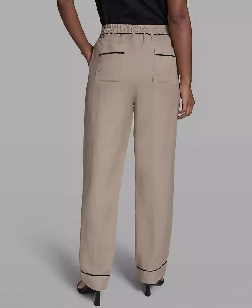 Karl Lagerfeld Paris Women
s Mid-Rise Contrast Trim Pants 4