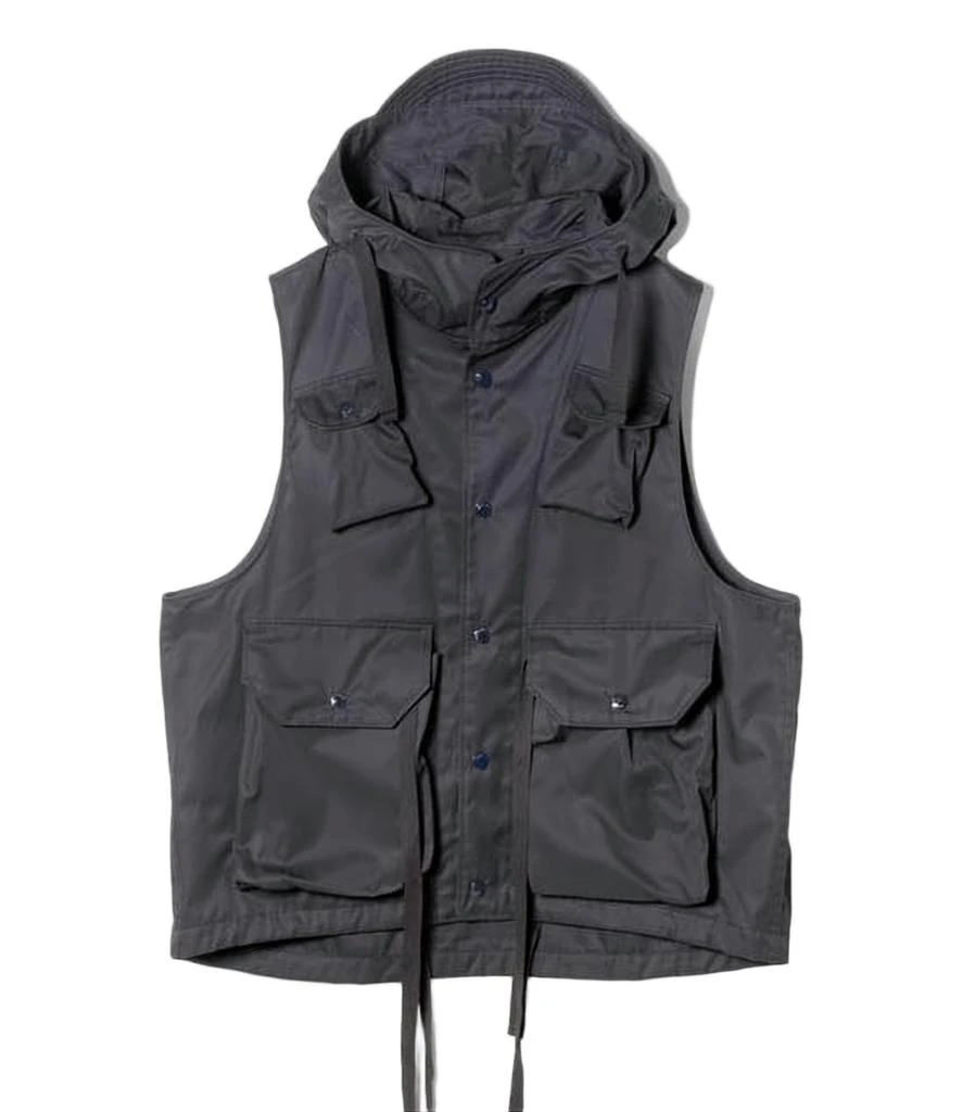 Engineered Garments Hooded Cotton Vest with Flap Pockets