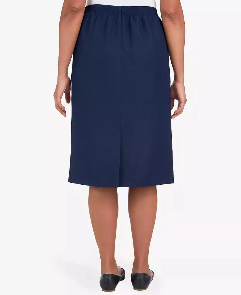 Alfred Dunner Women's Cinch Waist Midi Skirt with Slant Pockets 9