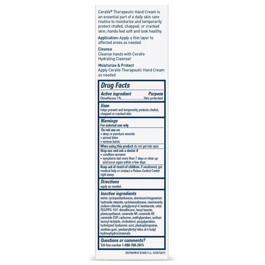 CeraVe Therapeutic Hand Cream for Dry Cracked Hands, Fragrance Free 2