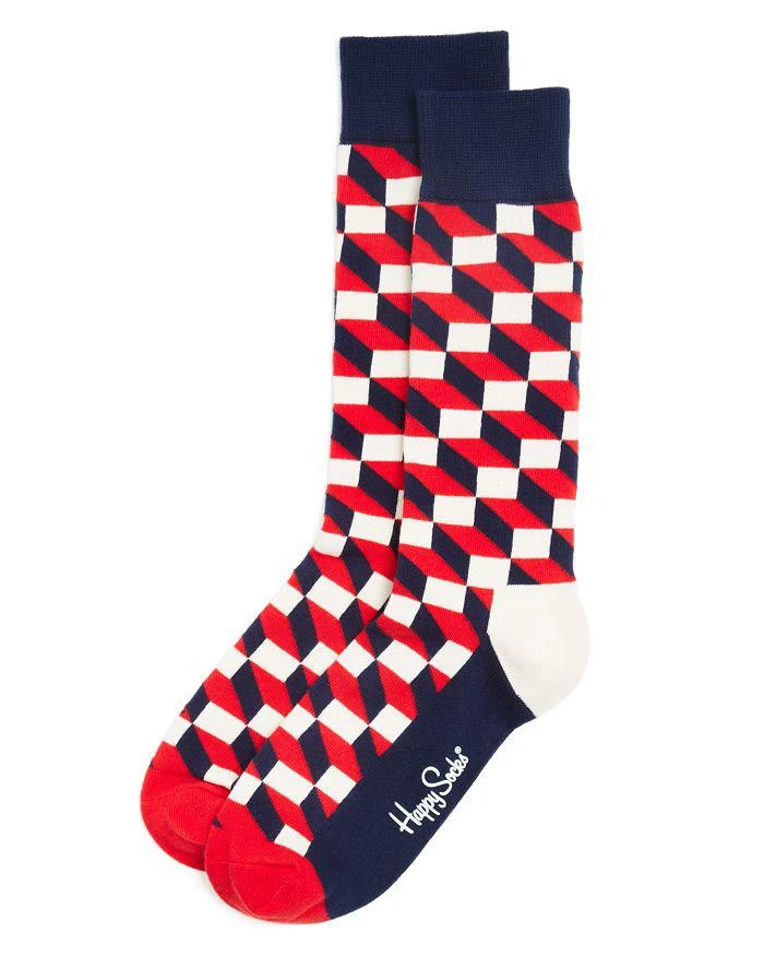 Happy Socks Men
s Filled Optic Cube Socks 1