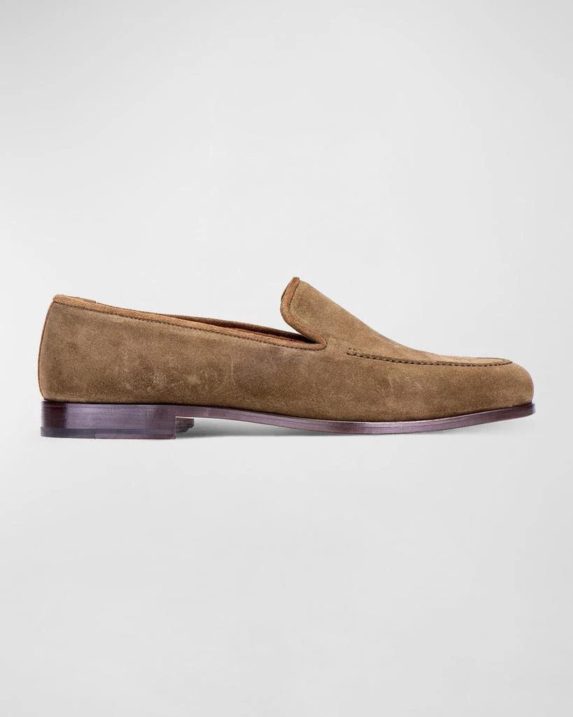 Stubbs and Wootton Men's Venetian Apron-Toe Suede Loafers 1