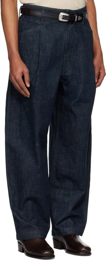 Lemaire Blue Pleated Workwear Jeans 2