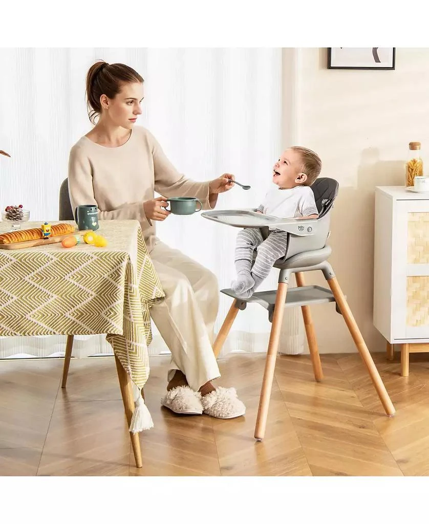 GOUUN 6 in 1 Convertible Highchair with Safety Harness and Removable Tray 10