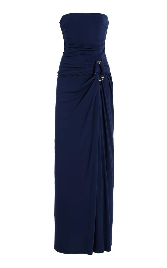 SIMKHAI SIMKHAI - Emma Draped Stretch-Jersey Maxi Dress - Navy - US 2 - Moda Operandi 1