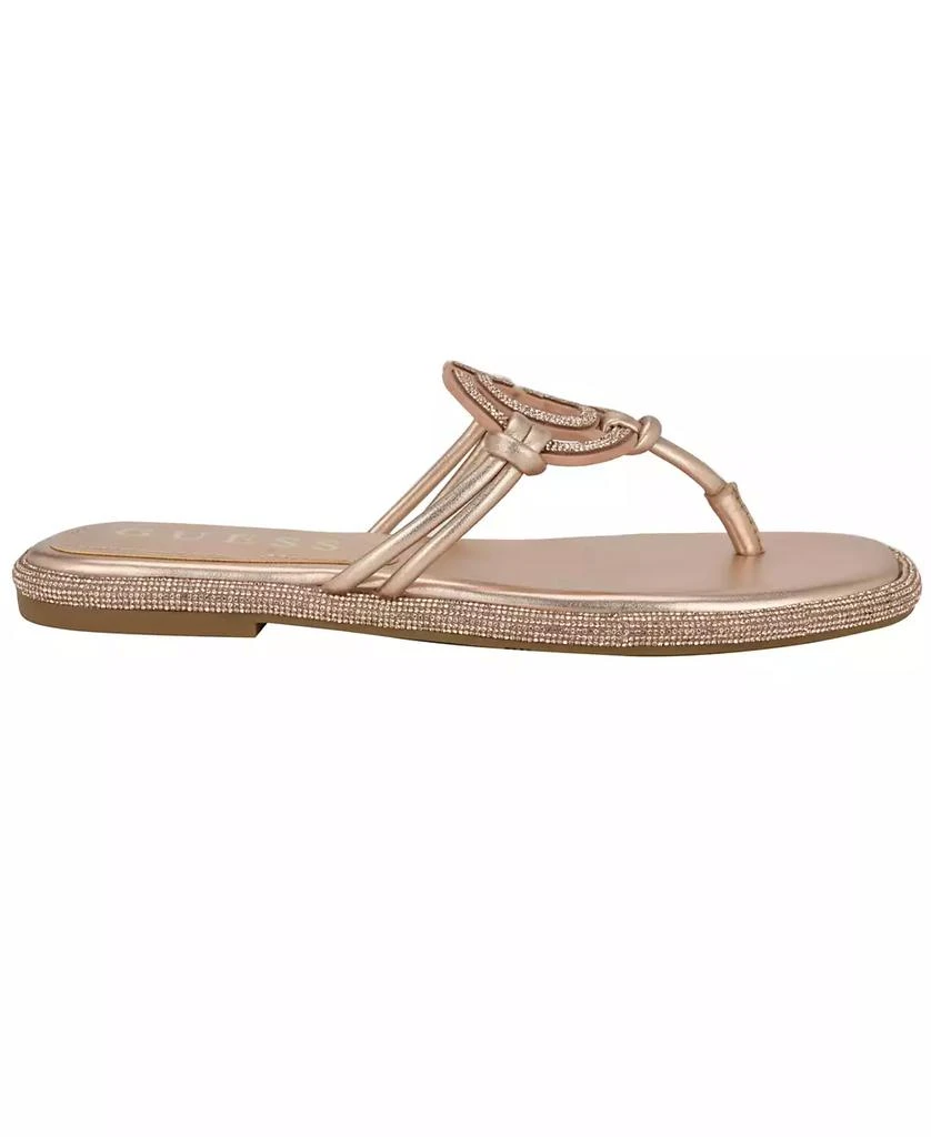 GUESS Women's Saima G Cutout Rhinestone Flat Sandals 2